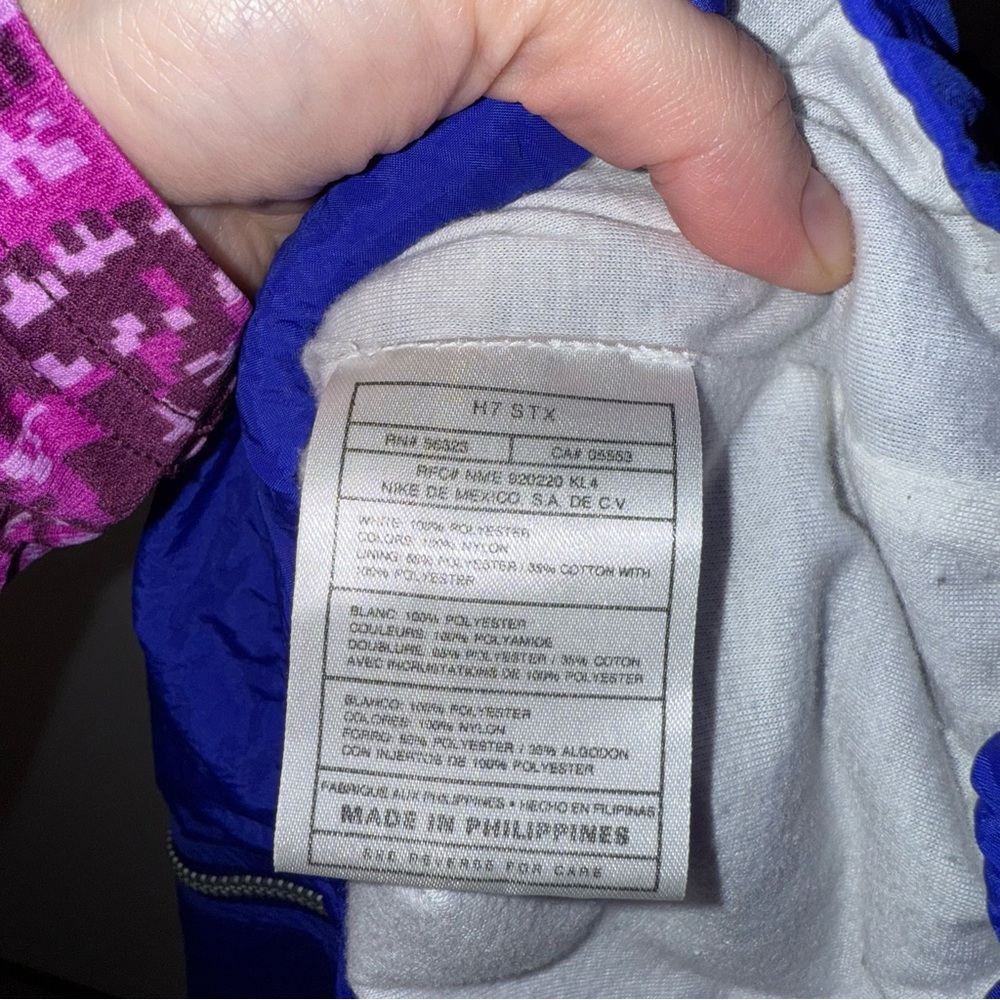 Vintage 90s Nike Blue and White Mens Windbreaker Jacket Tracksuit Zip Up Jacket - Picture 9 of 9
